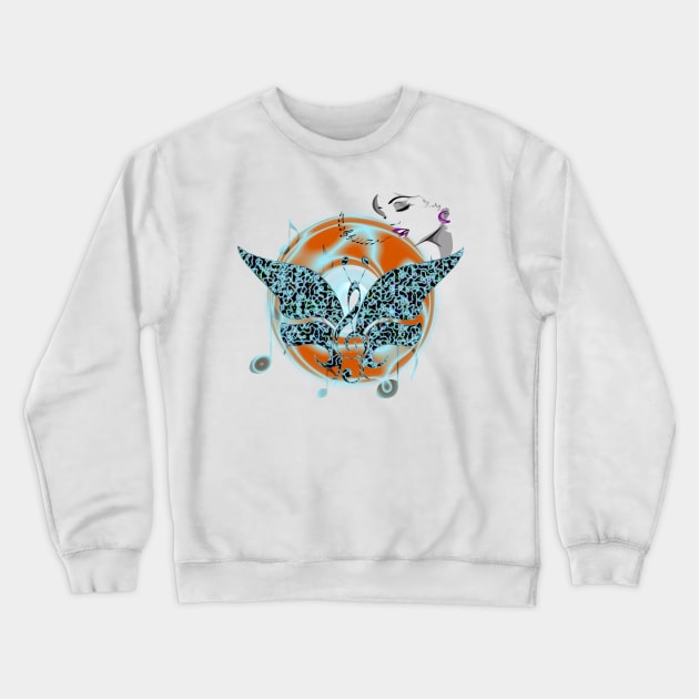 MUSIC BUTTERFLY Crewneck Sweatshirt by sonirt55